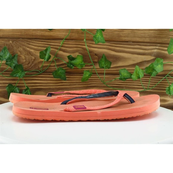 Sanuk Sz 10 M‎ Orange Flip Flop Fabric Women Sandals - Picture 4 of 8